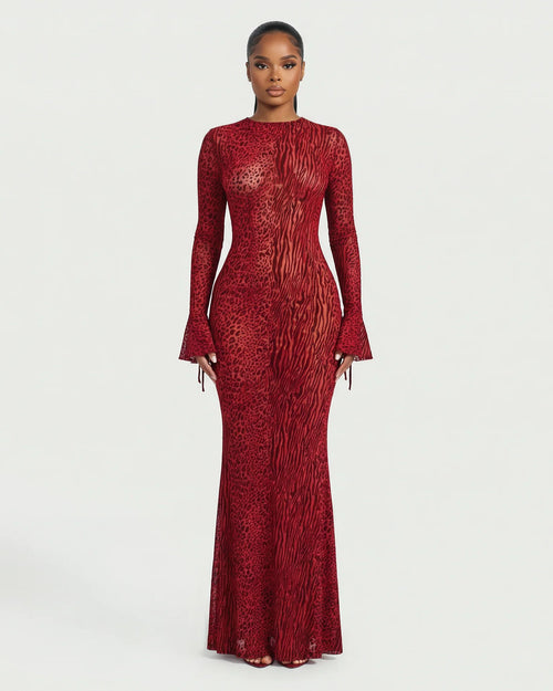 Celestia Mesh Open Back Maxi Dress