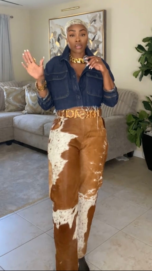 Cow Print Statement Pants