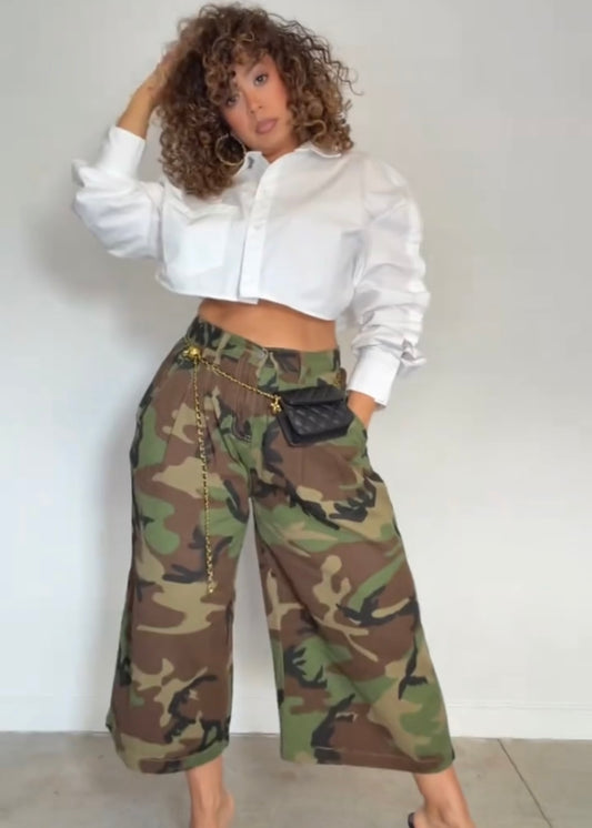 Command Muse Camo Wide-Leg Pants