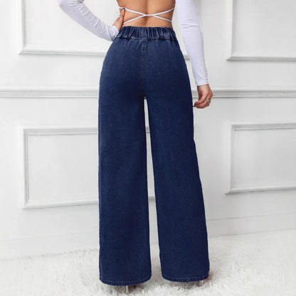 High-Waist Loose Straight-Leg Jeans – Effortless Sculpt & Street Style